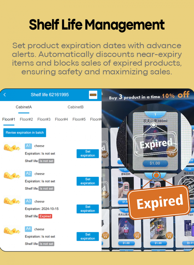 Refrigerated Vending Machines for Dairy Products -22~20℃ Automated Cheese Vending Machine