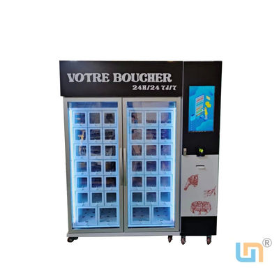 قابل تنظیم Capacity Frozen Locker Vending Machine With Efficient R290 یخچال -22°C~20°C برای فروش گوشت و غذاهای دریایی یخ زده