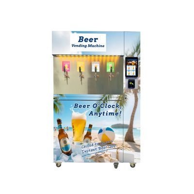 سلف سرویس 5 تا 8 درجه سانتیگراد دستگاه فروش آبجو سرد تازه با 4 گزینه آبجو برای کافه تریاها