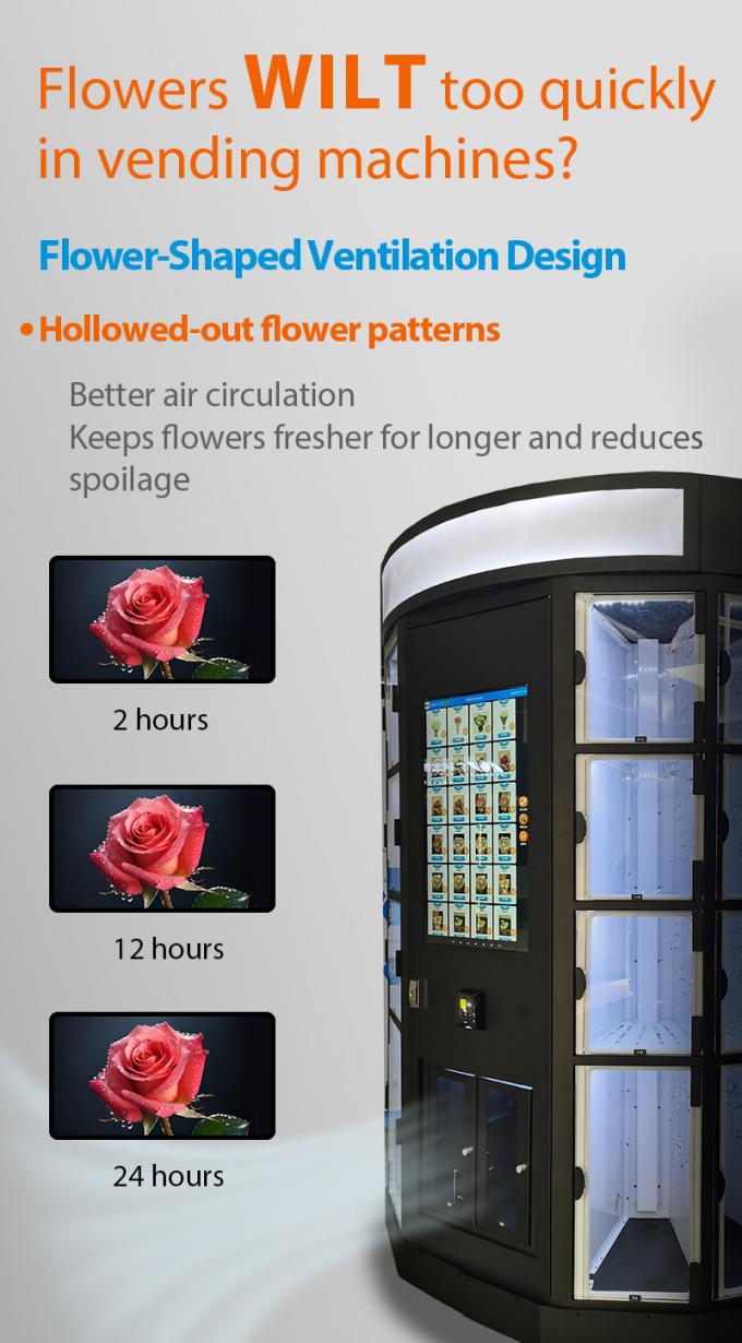 Daily Flower Vending Machine with Customized Light Box Logo 15℃ Perfect for Fresh Flowers Bouquets
