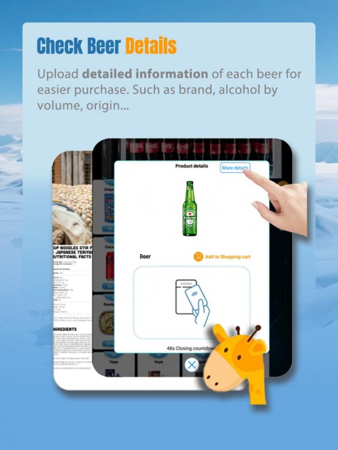 Self-service 5-8℃ Fresh Cold Beer Vending Machine with 4 Beer Options for Bars Cafeterias