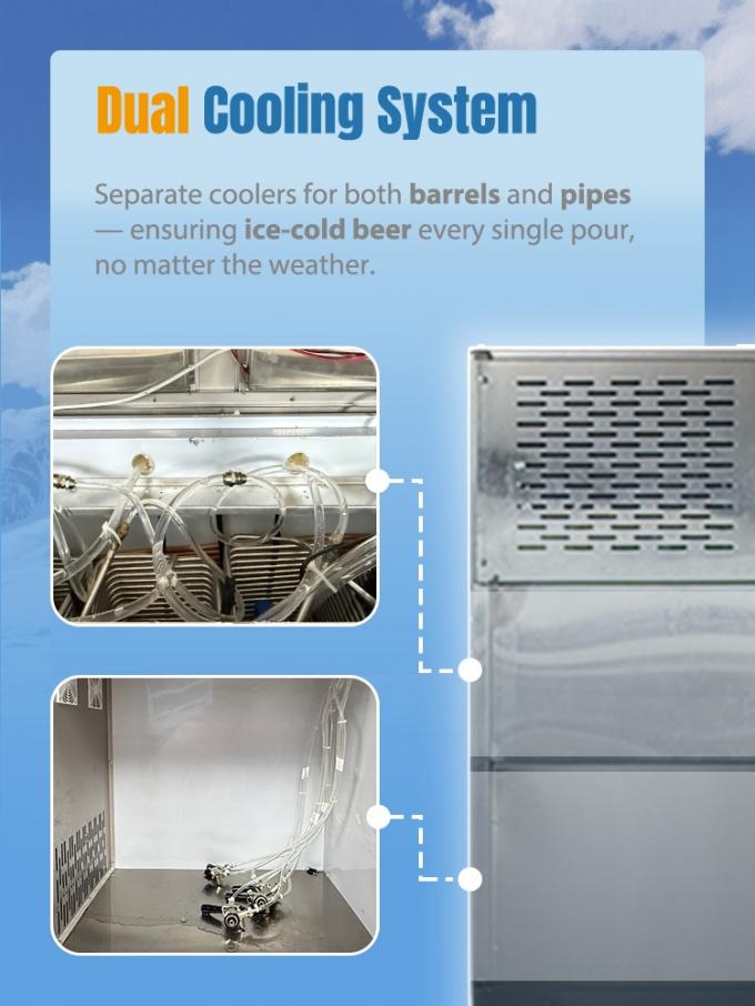 Self-service 5-8℃ Fresh Cold Beer Vending Machine with 4 Beer Options for Bars Cafeterias